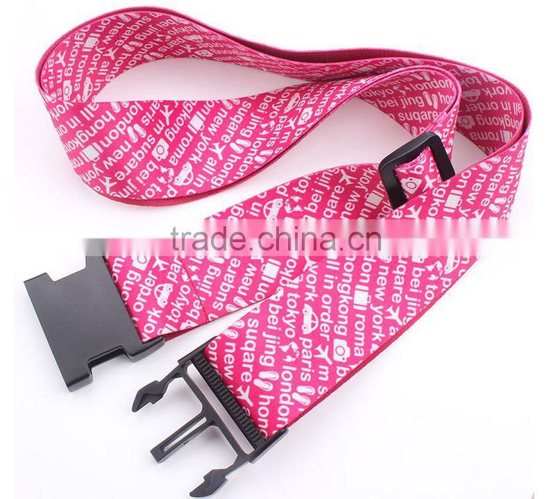 colorful heat transfer polyester luggage belt, travel luggage belt, luggage strap