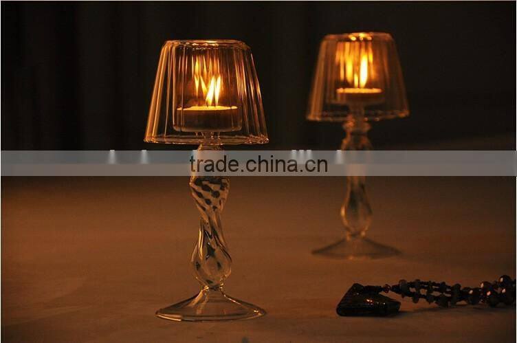 table lamp shape glass Candlestick, noble and elegant desk lamp shaped candle holder