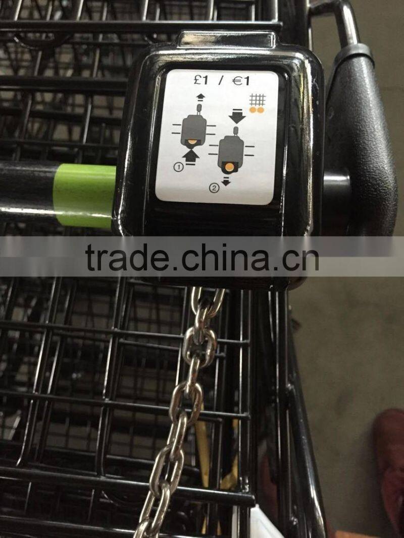 coin operated locks OEM metal shopping trolley