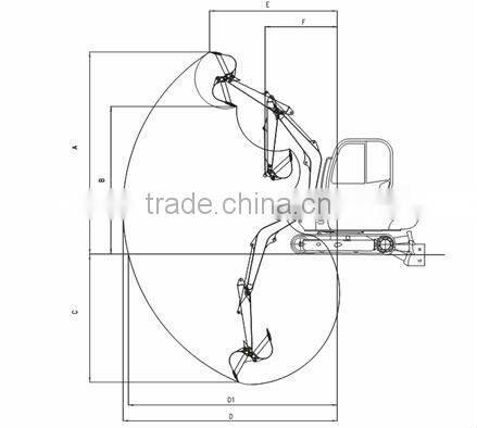 yuchai YC55SR hydraulic mini excavator with CE