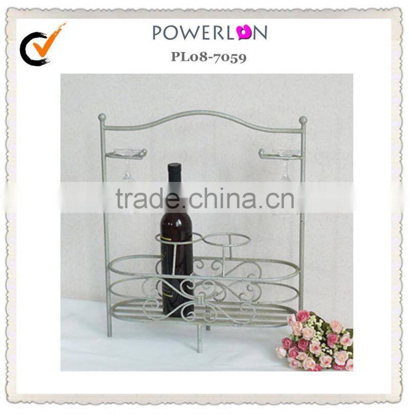 metal vintage portable wine rack