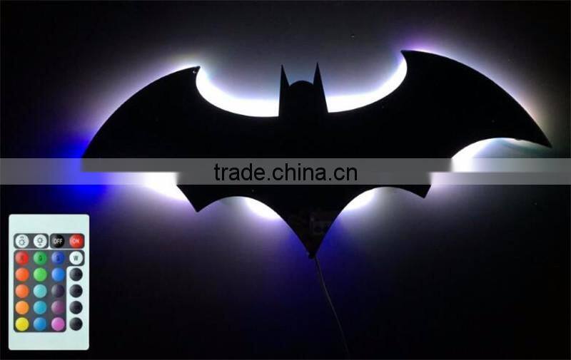 Bat lamp Mirror lamp Batman mirror lamp with remote control Colorful KTV corridor background wall lamp