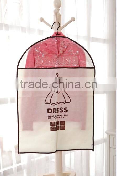 Store More Non Woven Printed Dress Suit Cover Bag with Clear PVC