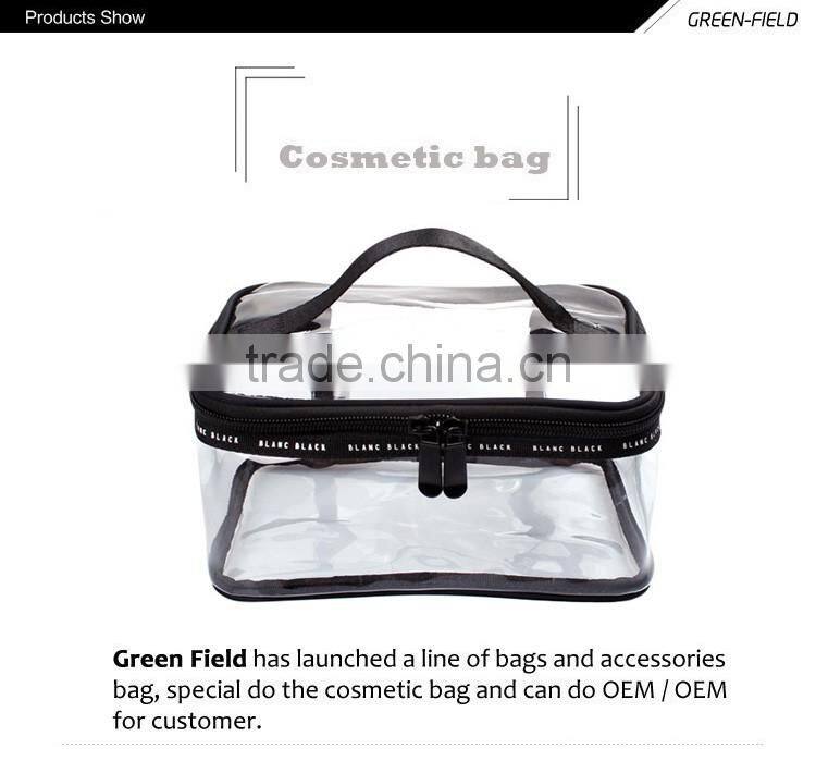 Best quality clear makeup bag pvc transparent cosmetic bag with zipper
