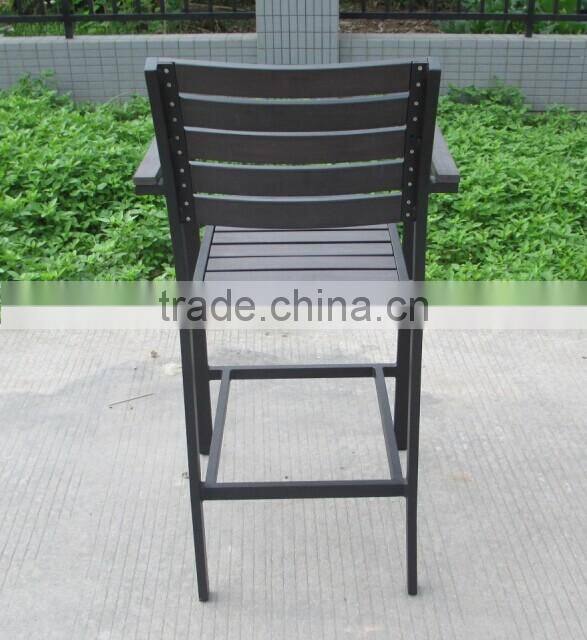 Grey plastic wood arm chair cheap outdoor chairs