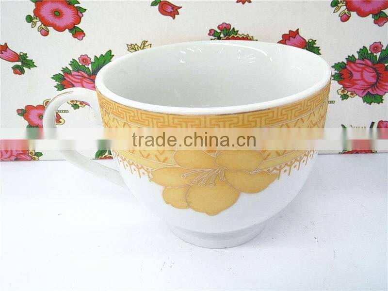 round porcelain ceramic tea coffee cup and saucer set