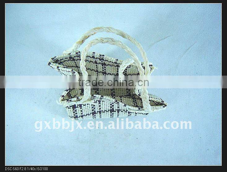 Grey cotton&paper rope rectangle small brands handbags