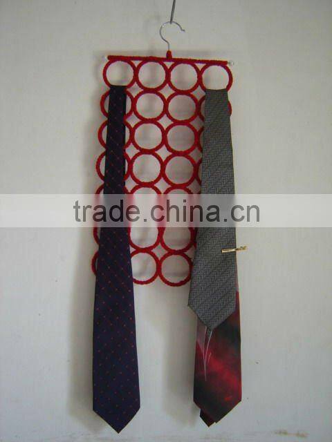 Red wool woven iron frame big hanging scarfs holder baksets