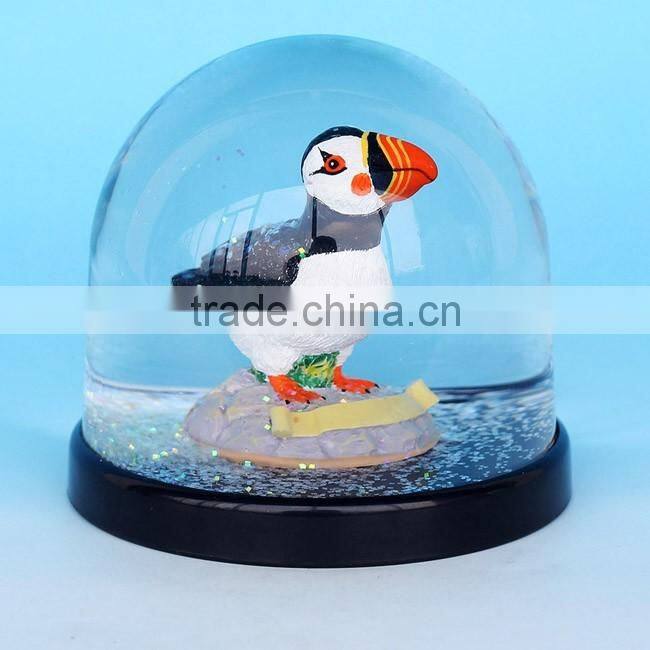 Funny Birds Puffin Plastic Snow Globe For Home Decor