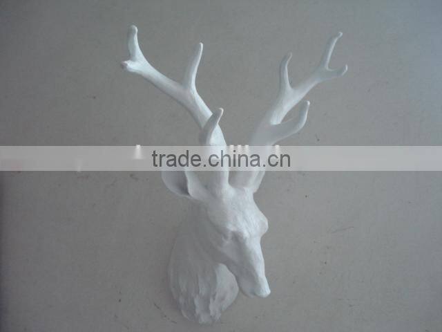 Home Wall Decorative Antique Deer Head Sculpture Resin Wall Animal Deer Head Sculpture