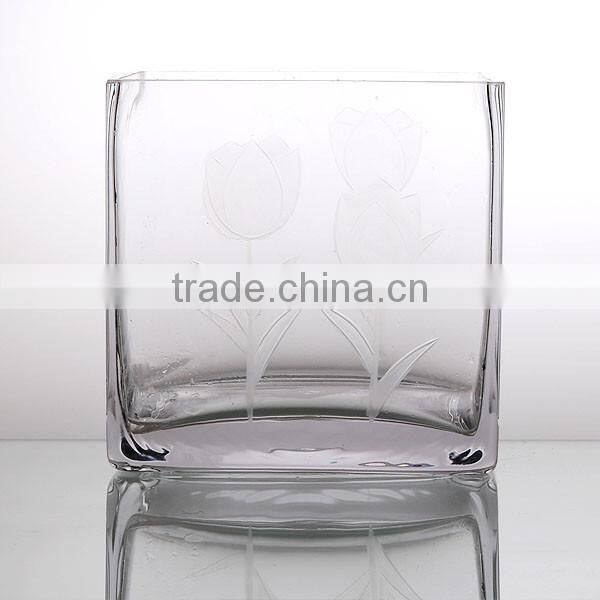 hand carved crystal glass vase