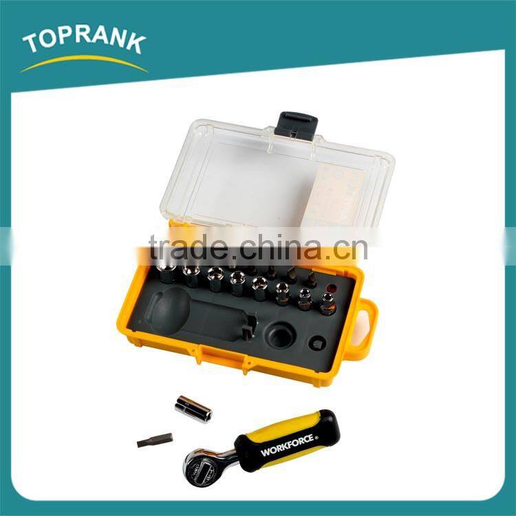 19pcs Driver socket set, small ratchet socket tool set