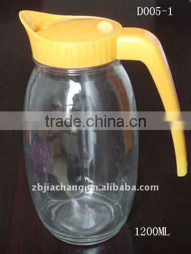 1200ml glass beverage container with plastic lid