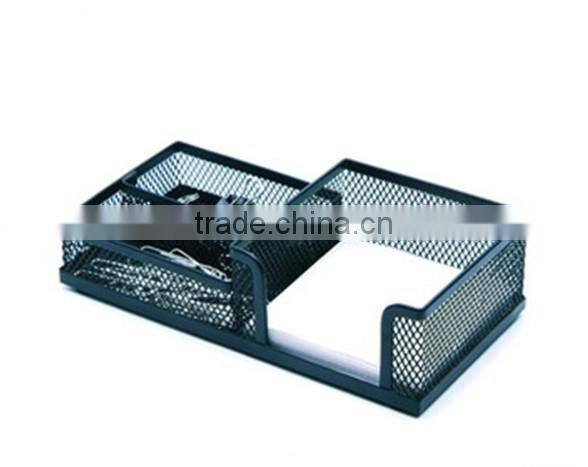 Black Metal Mesh Office Desk Note Stationery Clip Holder