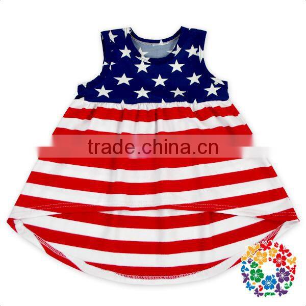 Red white blue stars US 4th of july girls dress little girls baby cotton dresses