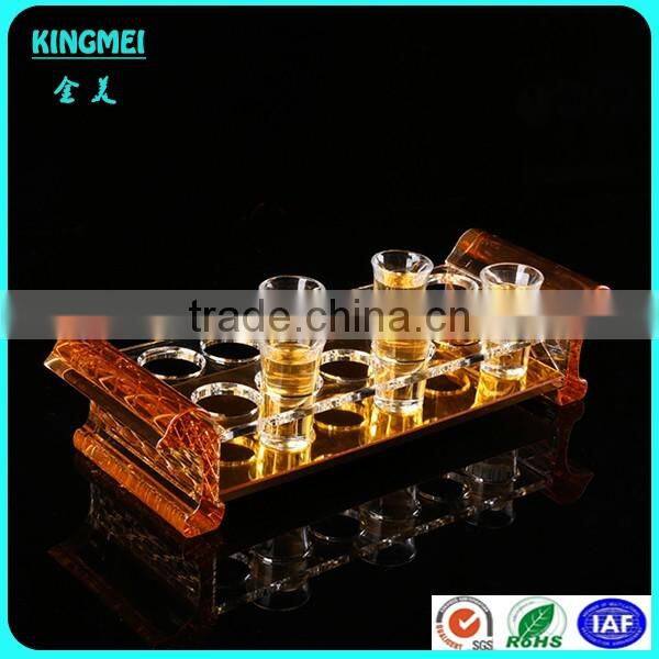 Pop acrylic glass cup rack lucite bullet cup displays gold acrylic holder bullets cup stand