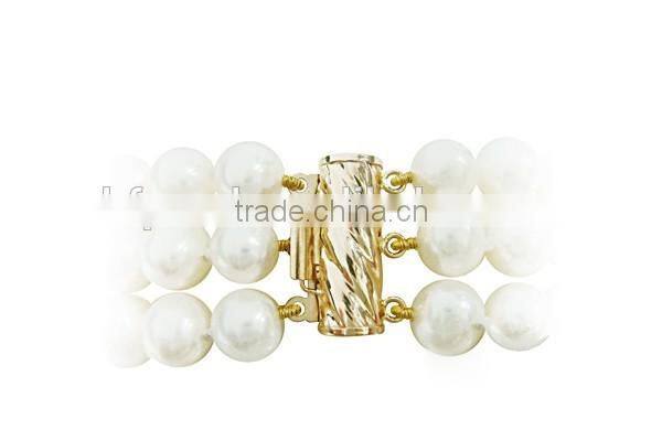 7-8mm three rows freshwater pearls bracelet design price