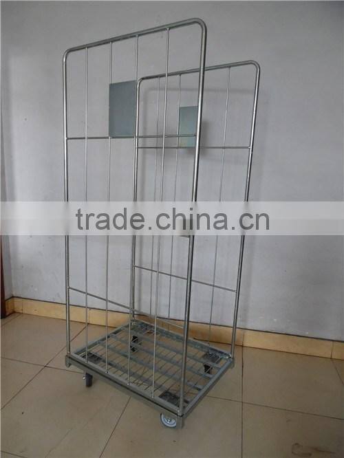 2 wall folding metal roll container/roll cage