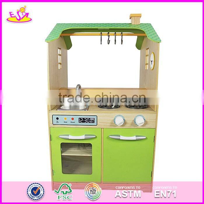 2017 New design grand kids play set wooden corner kitchen toy W10C258
