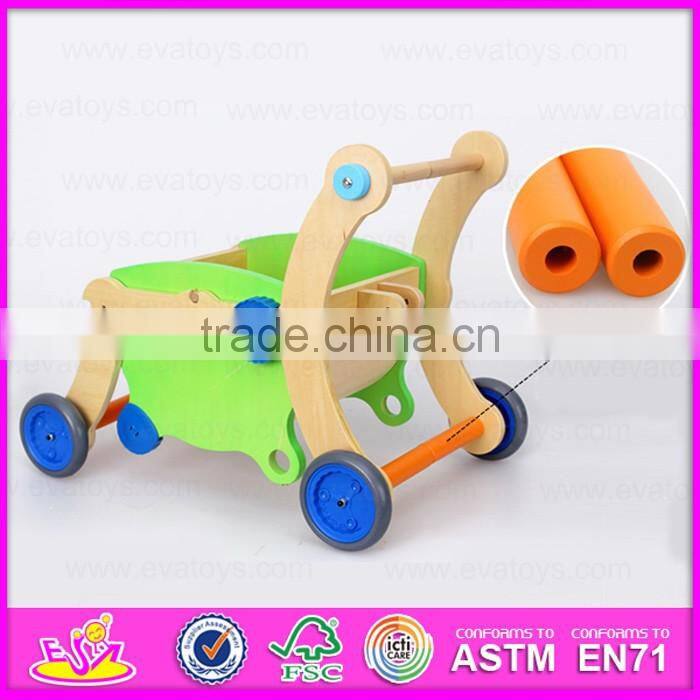 2016 new design Wooden baby walker toy,High Quality wooden baby educational walker toy, 3 IN 1 wooden walker toy W16A016