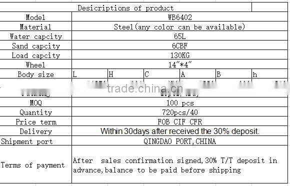130kg Double Wheels Steel Wheelbarrow WB6402