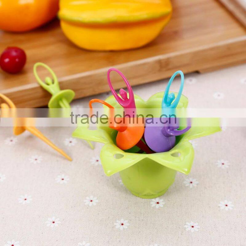 Factory good price ABS colorful disposable top quality plastic fruit fork