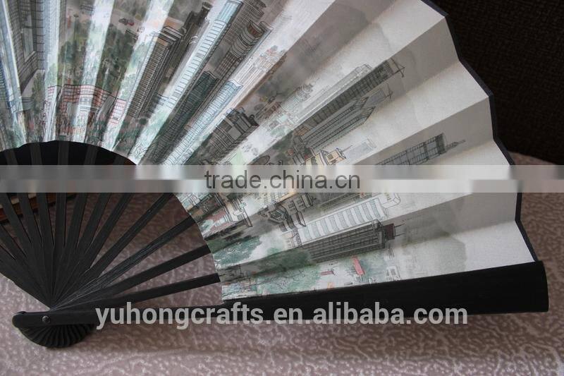 Chinese hand held fan with custom's logo printing