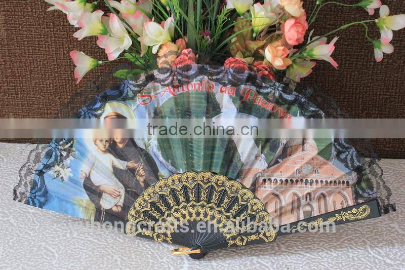 Church hand Spanish plastic fan