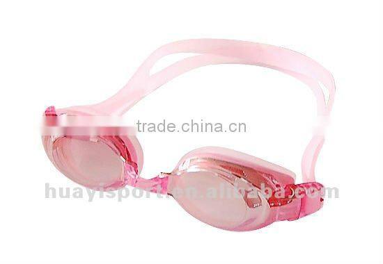 Mirror coated funny custom silicone swimming caps and glasses
