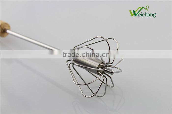 WCW031 Stainless Steel Rotary Egg Whisk, Egg beater,Stainless Steel Wire Manual Whisk Rotary Egg Beater Hand Mixer Kitchen Gadge