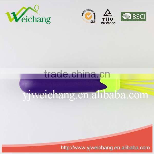 WCJ496 New design Eggplant handle Egg whisk Silicone Wire Whisk, Egg Frother, Milk & Egg Beater Blender 10" hot sales