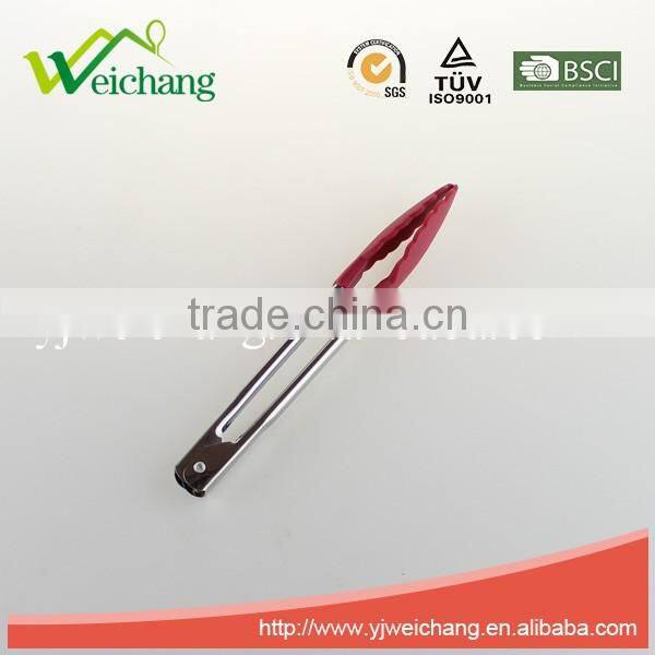 WCL025 Stainless Steel 7Inch Multicolor Nylon Food Tongs Kitchen Tools