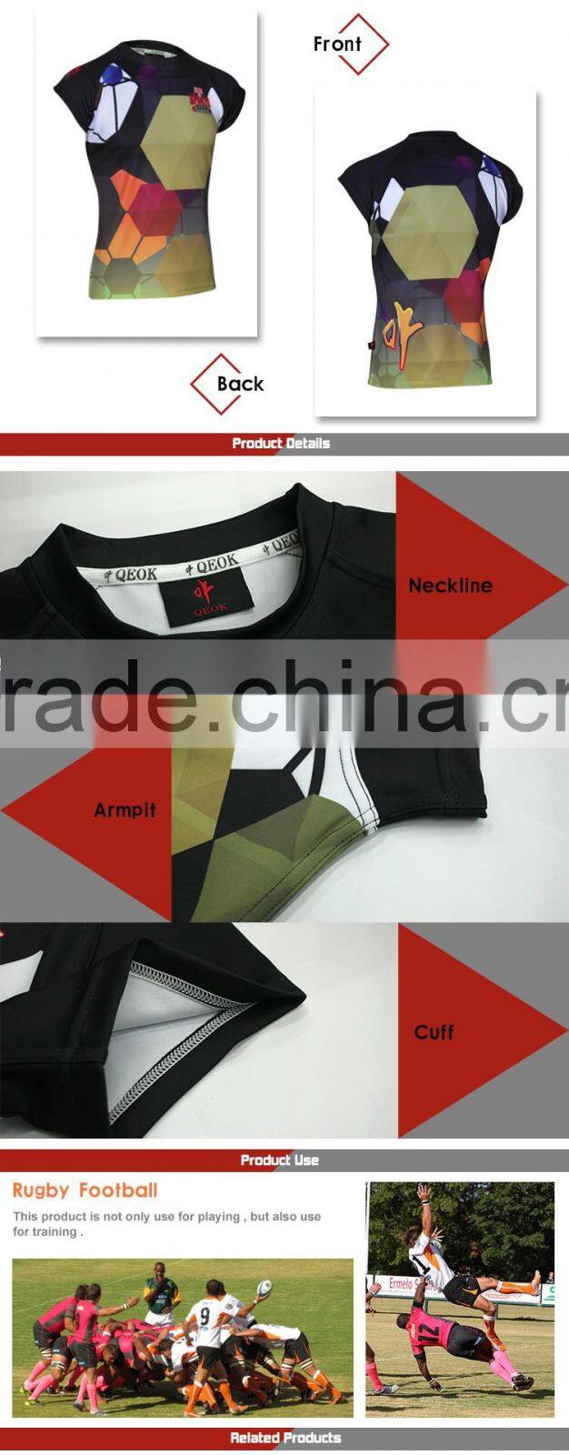 Rugby shirt custom sublimation rugby jersey