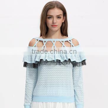 Latest fashion women white fancy blouses patterns