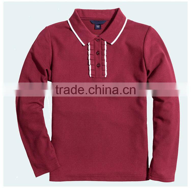 2017 spring selling student girls' long sleeve T-shirt, British solid color college long sleeve T-shirt