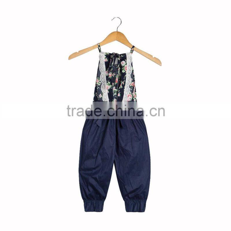 Wholesale new rompers Backless baby girl jumpsuits 2017 kids long pants kids clothes
