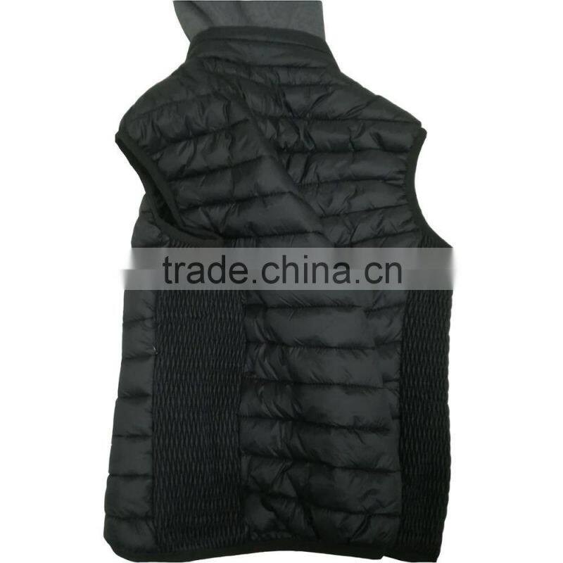 Black color nylon fuir lining women hoody vest for winter