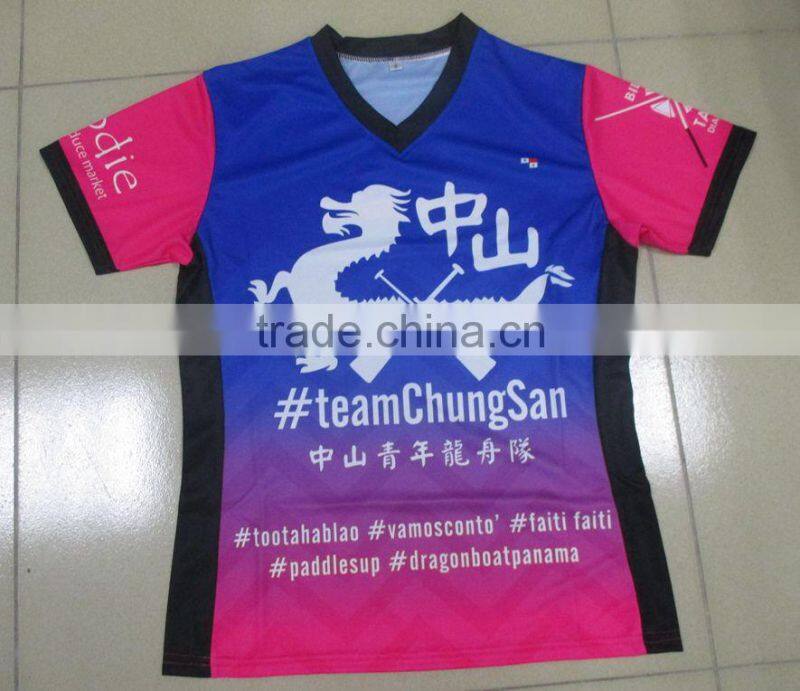 Dragon boat event mens and womens sublimation printing dry fit running t shirt