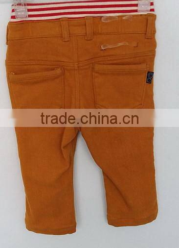 cool baby girls dark beige color flexible cotton plain dyed pants for Aurtumn