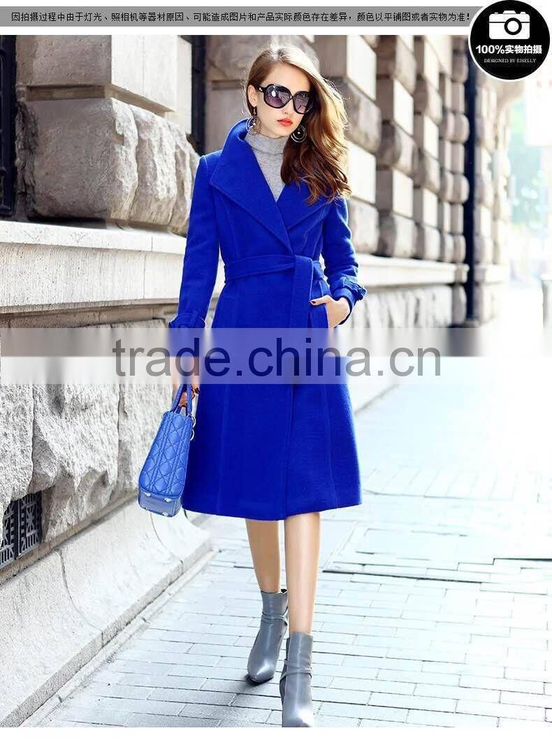 100% hand made cool blue winter women coat