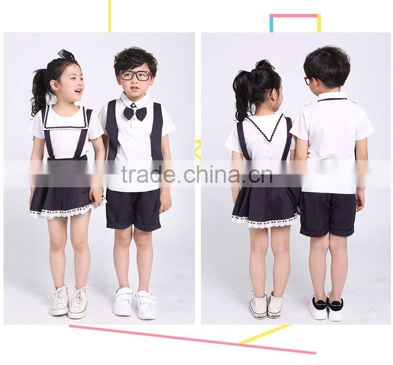 2017 Fashion design kids school uniforms colours models