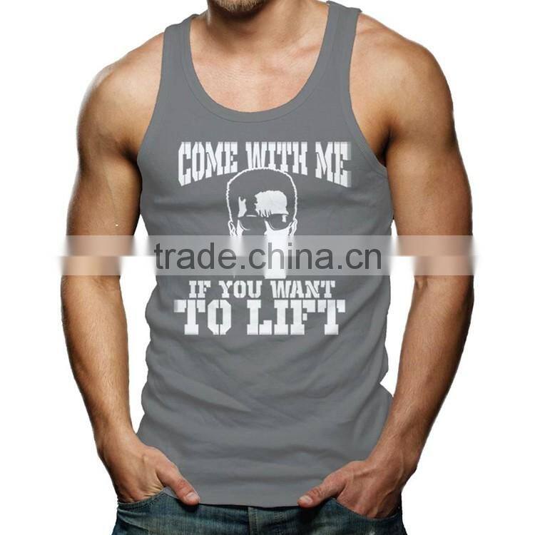 Custom Silk Screen Printing Wholesale Bodybuilding Stringer 100 Cotton Tank Top
