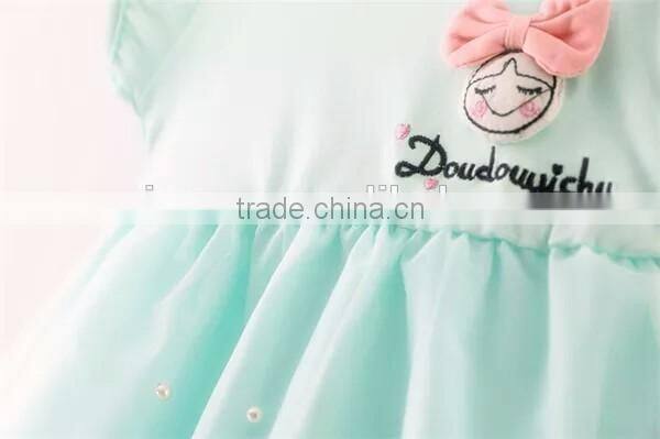 Cute puffy girl casual dress smile face girl fancy frocks