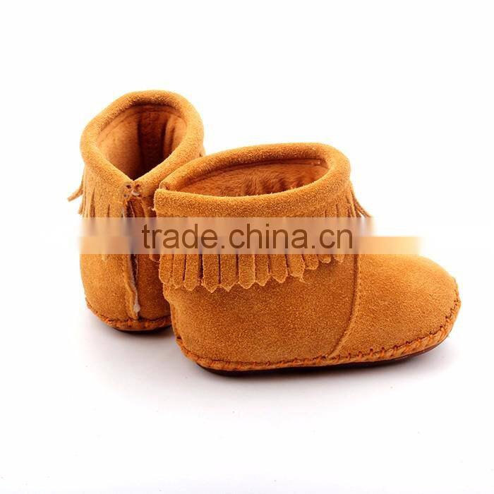 Wholesale moccasins shoes rubber sole baby boots