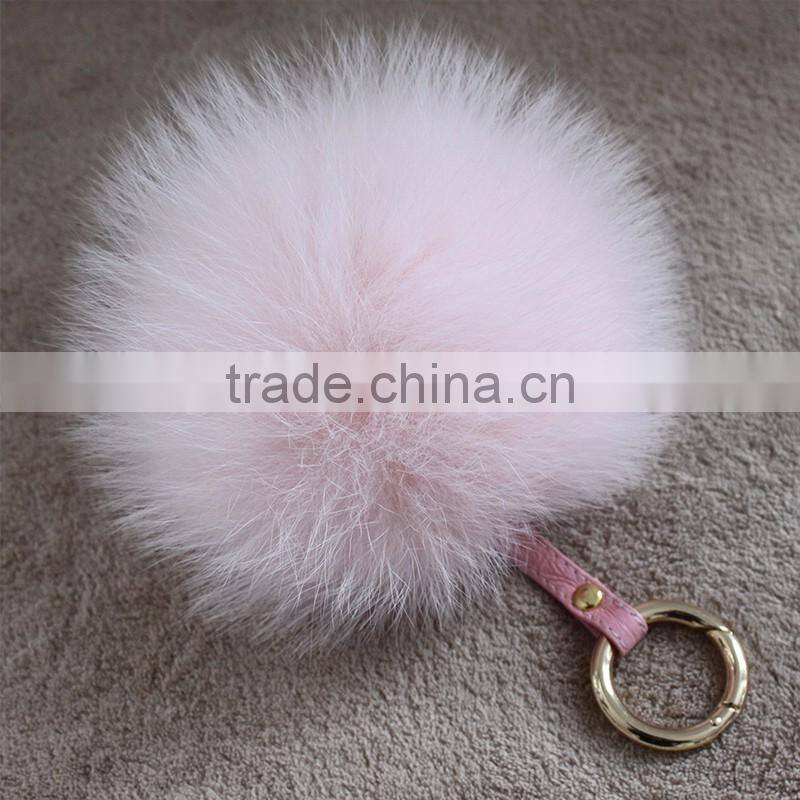Myfur Fashion Design Factory Wholesale Fox Fur Pompoms Keychain Lovely Keychain with Fur