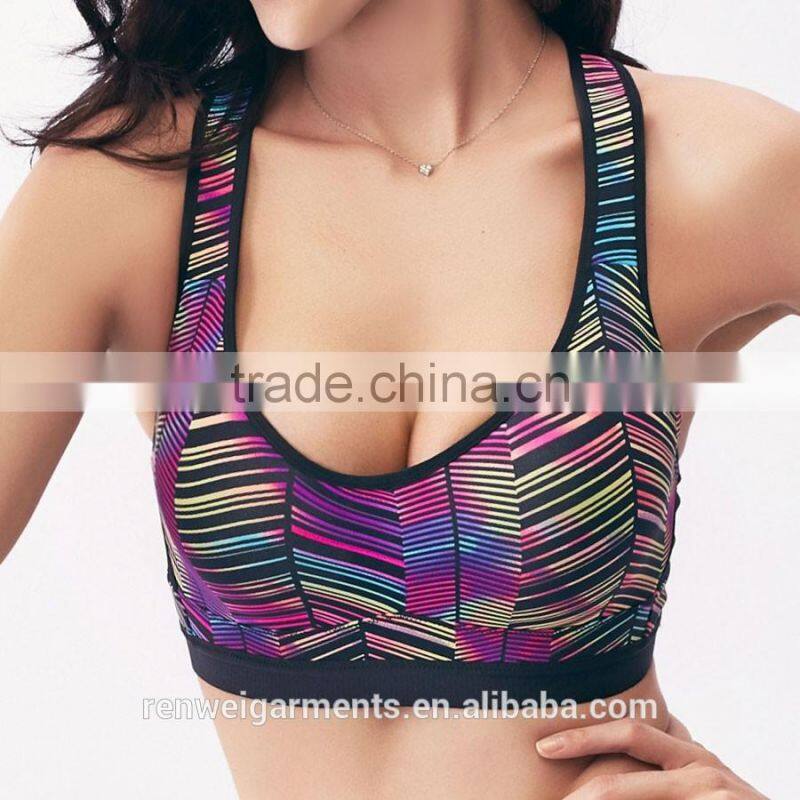 Top gym fitness sports yoga wear soft padded bra for women