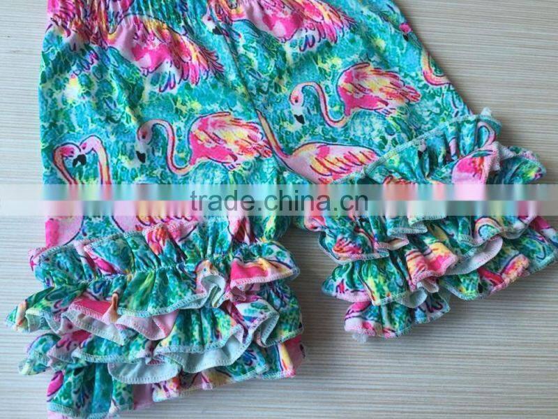 baby boutique wholesale icing shorts Flamingo shorts printed fabrics kids shorts