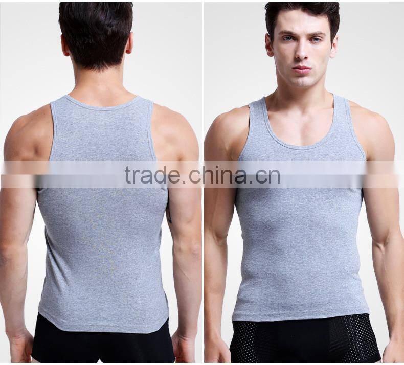 Breathable high quality OEM 100% cotton slim fit mens tank top For Wholesale