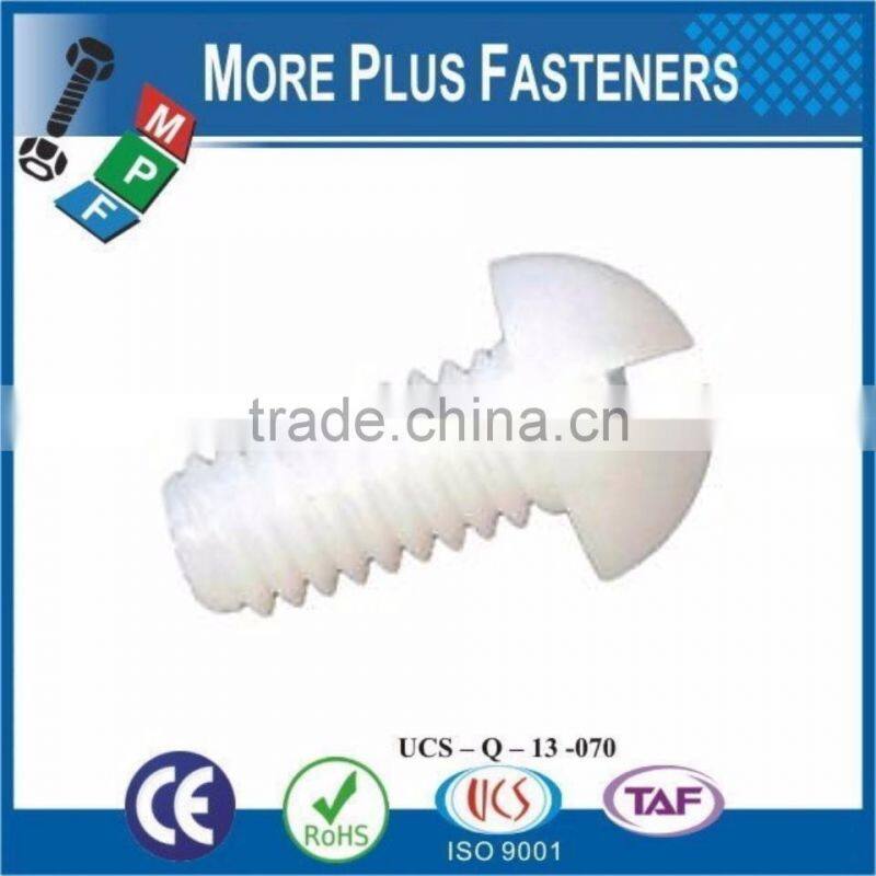 Made in Taiwan Black Round Phillips Pan Head Slotted Big Round Head Nylon Corrosion Resistant Plastic Screw