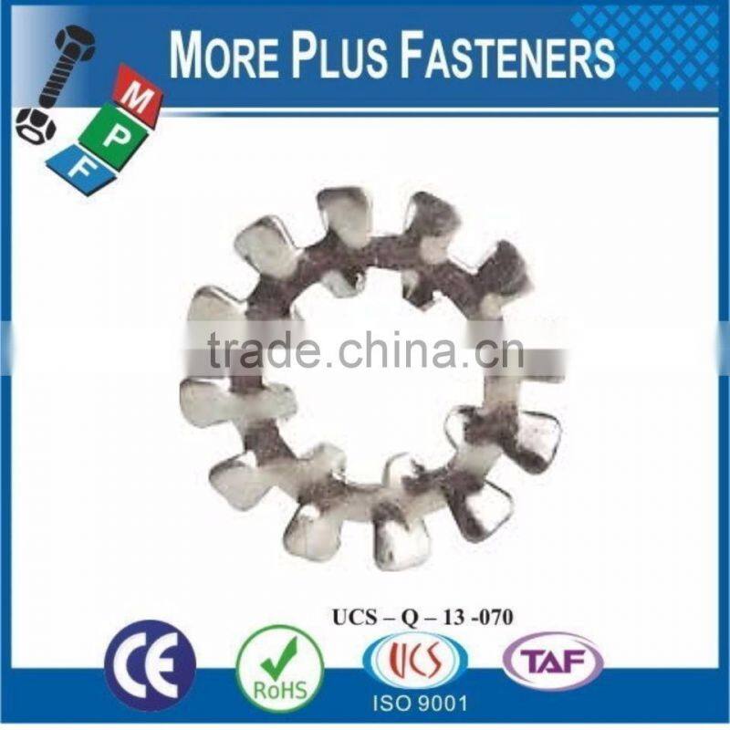 Made in Taiwan Stainless Steel Carbon Steel External Internal Tooth Star Lock Washer Passivated Zinc Plated